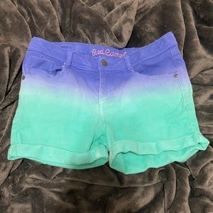Ombré denim shorts